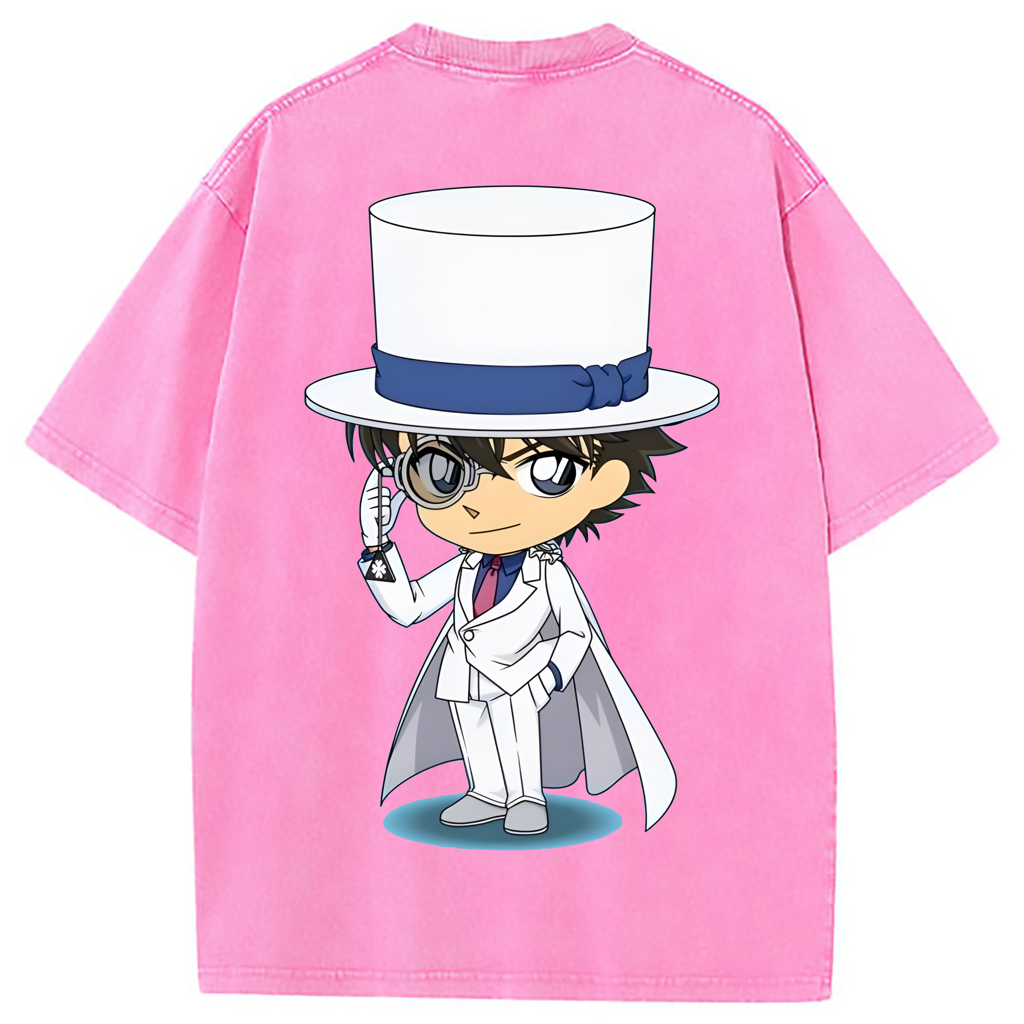 （画像用） 名探偵コナン くろば かいと Detective Conan Kuroba Kaito 綿100% ヴィンテージ風 半袖Tシャツ（背面プリント）